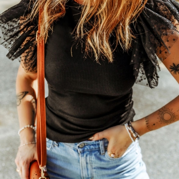 Ruffle Sleeve Top - Picture 3 of 11